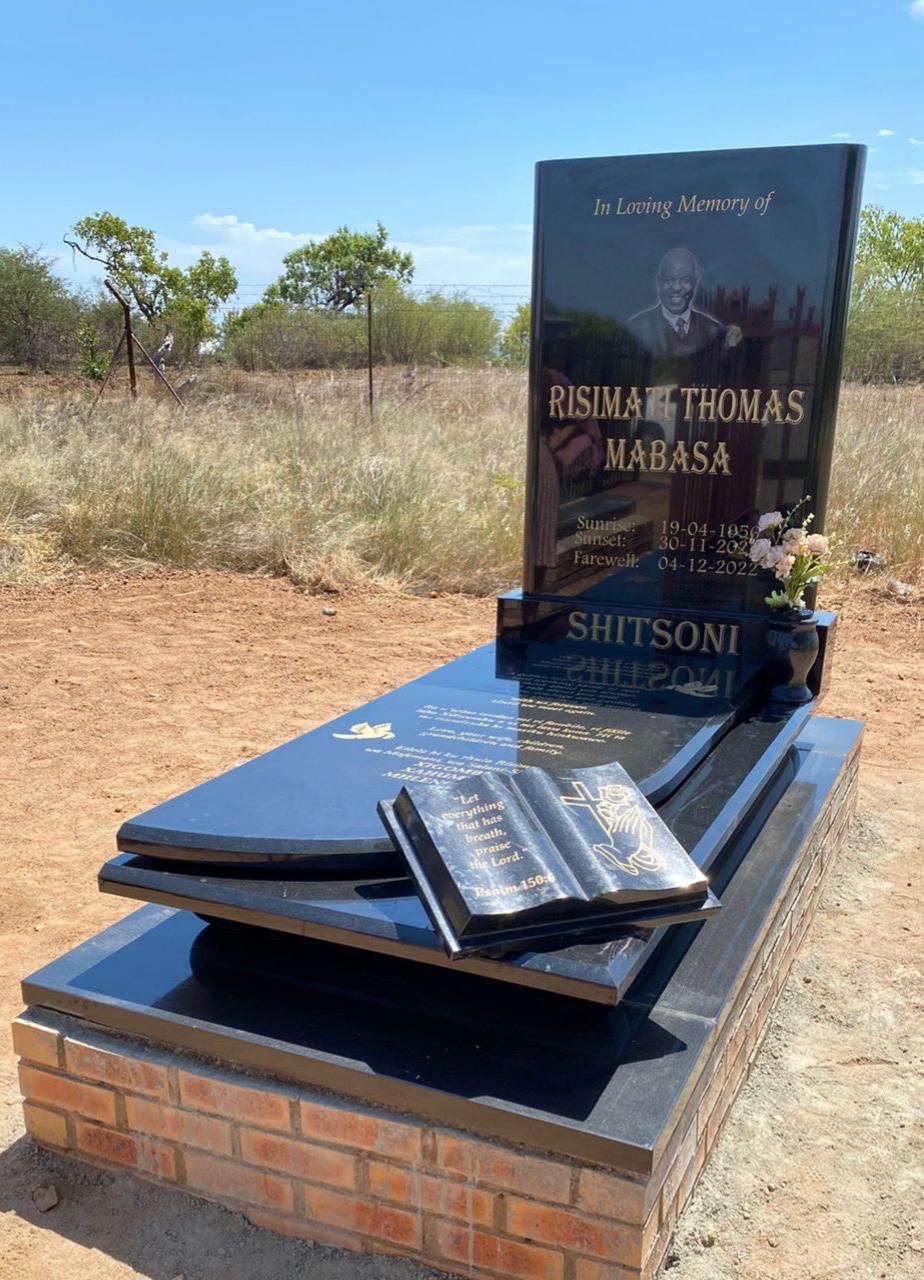  Zimbabwe Black granite headstone in Johannesburg